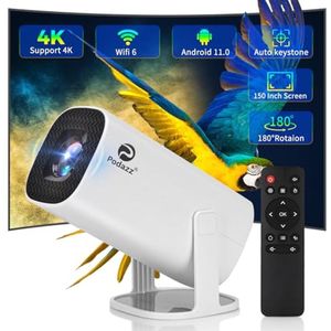Draagbare Mini-projector met 4K-ondersteuning en WiFi, Perfect voor Thuisbioscoop