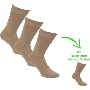 Bamboo sokken - Naadloos - Anti zweet sokken - Heren en Dames - 4 halen = 3 betalen - Midden Beige - 39/42