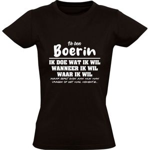 Boerin Dames t-shirt | verjaardagkado | verjaardag kado | grappig | jarig | cadeau | Zwart