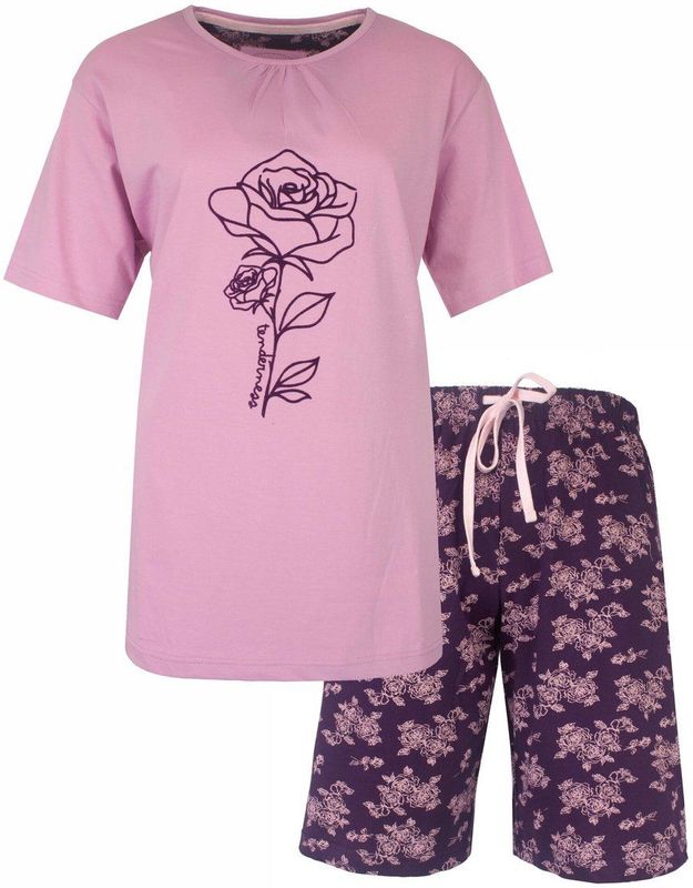 Tenderness - Dames Shortama - Roze - Pyjama Set - Lila