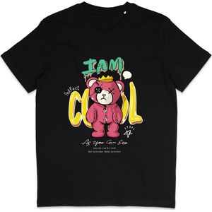Grappig T Shirt Jongens Meisjes - Beer I'm Cool - Zwart - 146