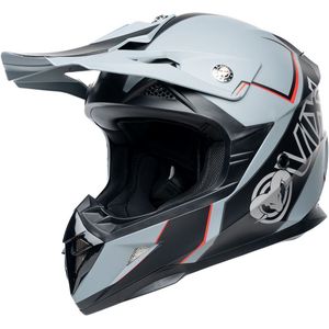 Motor Cross Crosshelm DIRTY LAZY Grijs/Zwart/Rood L van MOTOBLOUZ