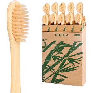Cozella® | Duurzame Bamboe Tandenborstel Set - Milieuvriendelijk - 10X Tandenborstels