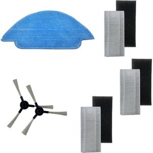 Bluebot EZ1 Robotstofzuiger accessoire set 1 - Ook geschikt voor Blaupunkt Bluebot C1 - 2x Zijborstel - 3x HEPA-filter - 1x Dweildoek