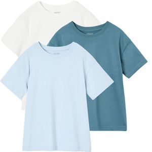 Vertbaudet Set van 3 effen Basics jongensshirts