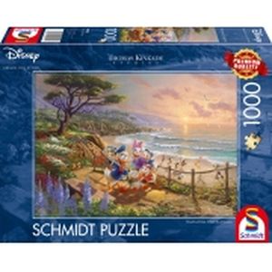 Schmidt Spiele 59951 Thomas Kinkad - Disne - Donald en Daisy Op Het Stran - Puzzel van 1.000 Stukje