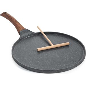 Non Stick Crêpe Pan Dosa Pan 26cm met Stay-Cool Handvat - Inductie Compatibel - PFOA Vrij - Gegoten Aluminium - Tawa Bakplaat Koekenpan