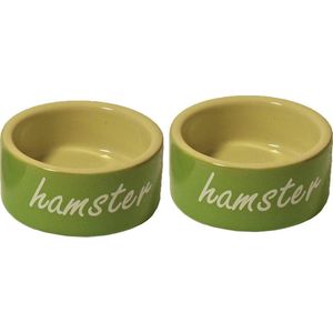 Eetbakje voor hamsters kleur groen 8 cm per 2 stuks