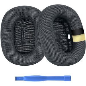 Vervangende Oorkussens voor AirPods Max Hoofdtelefoon van MMOBIEL – Premium - Mesh Fabric Koptelefoon Oorkussens met Siliconen Laag – Noise Isolation Hoofdtelefoon Earpads – Middernacht