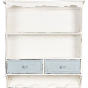 Clayre & Eef Wandrek 56x13x60 cm Wit Hout Rechthoek Muurrek
