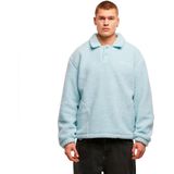 Fleecepullover met platte kraag en knoopsluiting