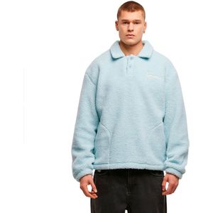 Fleecepullover met platte kraag en knoopsluiting