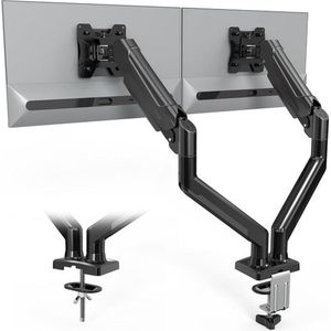 Volledig Verstelbare Dual Monitor Arm voor 2 Schermen 13-32 Inch met Gasveer - Ergonomische Monitorhouder met VESA 75/100