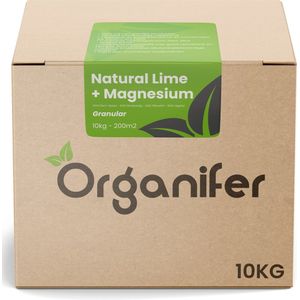 Kalk Korrel meststof verrijkt met magnesium (10Kg - Voor 200m2) voor dieper bladgroen (+PH) Speciaal voor gazon, Perken, Moestuin en openbaar groen - Organifer