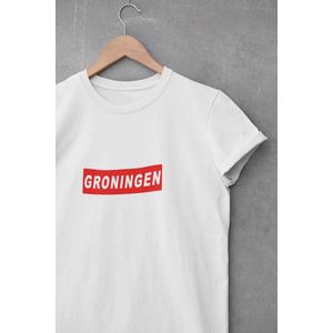 Shirt - Groningen - Wurban Wear | Grappig shirt | Leuk cadeau| Unisex tshirt | FC Groningen | Groninger museum | Wit & Zwart
