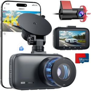 Dashcam voor auto voor en achter – Dual dashcam – Voor- en achtercamera – Autocamera – Full HD dashcam – Dashcam met nachtzicht – Dashcam met bewegingssensor – Groothoeklens – Parkeermodus – Loop recording – Dashcam met SD-kaart