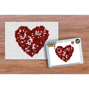 Puzzel Een illustratie van een hart gemaakt met hartjes - Legpuzzel - Puzzel 1000 stukjes volwassenen