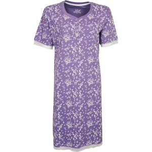 Tenderness Dames Nachthemd - Katoen - Polo Sluiting - Lila - Maat S