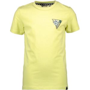 Moodstreet Jongens T-shirt korte mouw met print op de rug en borst - lime - Maat 122/128