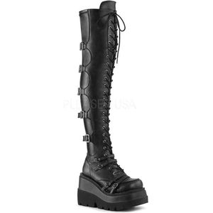 Demonia Overknee Laarzen -40 Shoes- SHAKER-350 Zwart