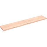 The Living Store Wandplank Rustieke Stijl - 220 x 40 x 4 cm - Massief Eikenhout - Onbehandeld - Met Natuurlijke Rand