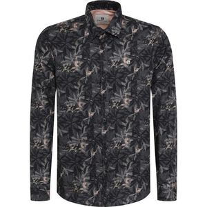 Gabbiano Overhemd Overhemd Met Floral Print 333757 201 Black Mannen Maat - 3XL