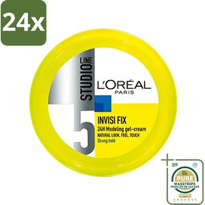 L'Oréal Paris - Gel - Studio Line - Invisi Fix - 24H Clean Modeling Gel Crème - 150 ml - Voordeelverpakking - 24 stuks - L'Oréal Paris - Studio Line