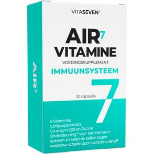 VITASEVEN AIR7 – Complete Vitamine Formule met C, D3, B6, E + Q10 & Cordyceps – 30 Capsules