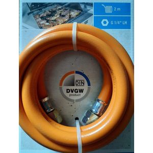 Gasslang gas slang 2 meter G1/4 LH aansluitingen - gasbrander onkruidbrander bio propaan butaan gasflessen LPG tank Binnendraads G1/4 LH koppelingen voor gas fles campinggas