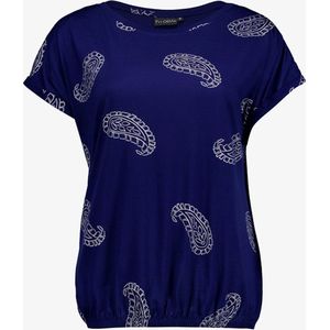TwoDay dames T-shirt blauw met paisley print - Maat XXL