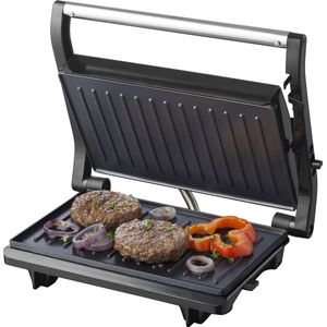 Tomado TGC2001S - Kleine contactgrill - Tosti apparaat - PFAS vrij - Zwart/rvs - 750 watt