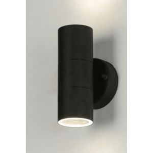 Lumidora Wandlamp 30830 - Voor buiten - 2 Lichts - GU10 - 10.0 Watt - 600 Lumen - 2700 Kelvin - Zwart - Metaal - Buitenlamp - IP44 - Met Sensor