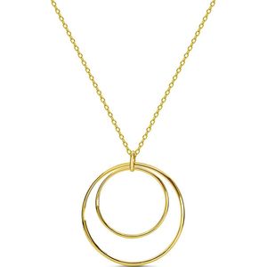 Miore® - Gouden Harmonie Ketting - Dames - 14 Karaat Goud - Geelgoud - Halsketting - Harmony Design - Concentric Circles - 45 cm - Handgemaakte Hoogwaardige Sieraden