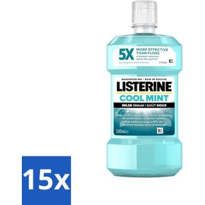 Listerine - Mondwater - Cool Mint - Milde Smaak - 500 ml - Bulkverpakking - 15 stuks