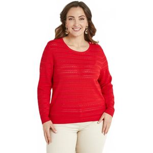 Zachte korte effen trui met ronde hals, lange mouwen