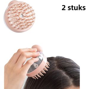 2-delige multifunctionele badborstel - Druk- en vloeibare shampooborstel - Schuimend - Geschikt voor massagebadborstel - Krabborstel voor huisdieren - Roze