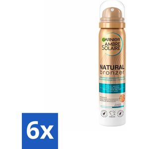 6 x Garnier - Ambre Solaire - Body Mist - Natural Bronzer - 150 ml - Zelfbruiner - Bruining - Body Mist - Natuurlijke Bruining - Zonnebruining