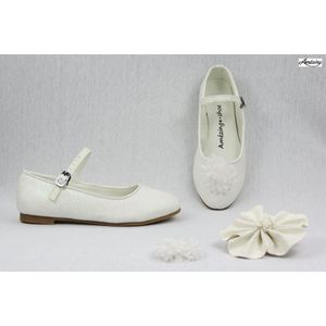 Ballerina ivoor glitter maat 25 (binnenzool 16 cm) prinsessenschoen bruidsmeisje