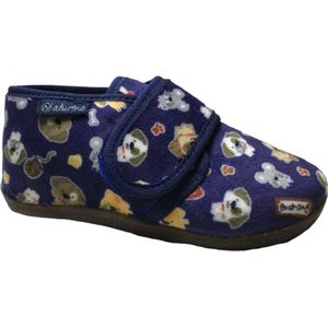 Naturino velcro huisdieren velvet pantoffel blauw mt 29