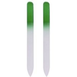 Glazen Nagelvijl - 2 Stuk - groent - 14 cm - Glasvijl - Vijl - Nagelverzorging - Manicure - Pedicure - Onverslijtbaar - Mooie & Verzorgde Nagels
