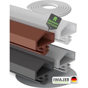 TPE deurafdichting tegen tocht - 5m grijs - voor kamerdeuren - 2 componenten door seal