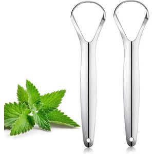 Tongschraper Roestvrij Staal 2 Stuks Beste Antimicrobieel Materiaal Stabiele Handgrepen Tegen Slechte Adem Enkele Laag Tongschraper