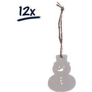 12 hanger sneeuwman kerst kerstmis decoratie tafeldecoratie DIY hobby knutsel