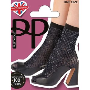 Pretty Polly Sokje - Fashion - Double - Layer - Lurex - Anklet (damessokje) - One Size - Black/Silver