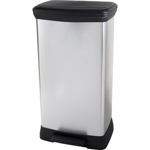 Afvalemmer, DECO DUO PEDAL BIN 23+23L, zilver