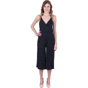 John Zack Marineblauwe, glinsterende jumpsuit, 3/4 pijpen