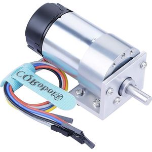 Metal DC Geared-Down Motor 37Dx72.5L mm 6V/12V with 64 CPR Encoder - 6V 26RPM 32kg.cm - 12V 52RPM 63 kg.cm - D-Shaped Output Shaft - 1.25 kg.in - 30 in.