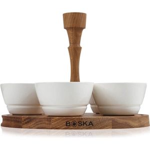 Boska Party Serving Tray - Serveerplank van Europees Eikenhout - 5 Porseleinenbakjes - Bruin