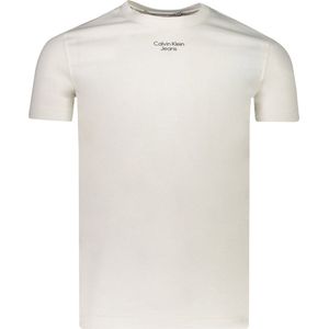 Calvin Klein T-shirt Wit Getailleerd - Maat XXL - Mannen - Lente/Zomer Collectie - Katoen