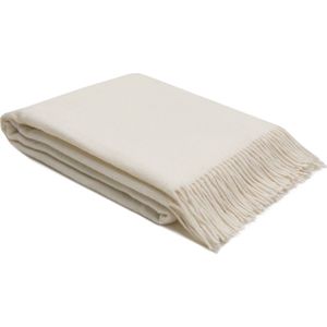 WOOOL® | Wollen Plaid | ZELANDIA (Creme) | 140x200cm | 100% Nieuw-Zeelandse Wol | Deken